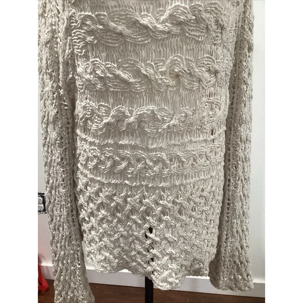 Free People crochet  top   Large Ivory Boho hippie
